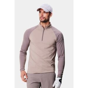 Macade Taupe Tech Quarter Zip Size Large Slim Fit